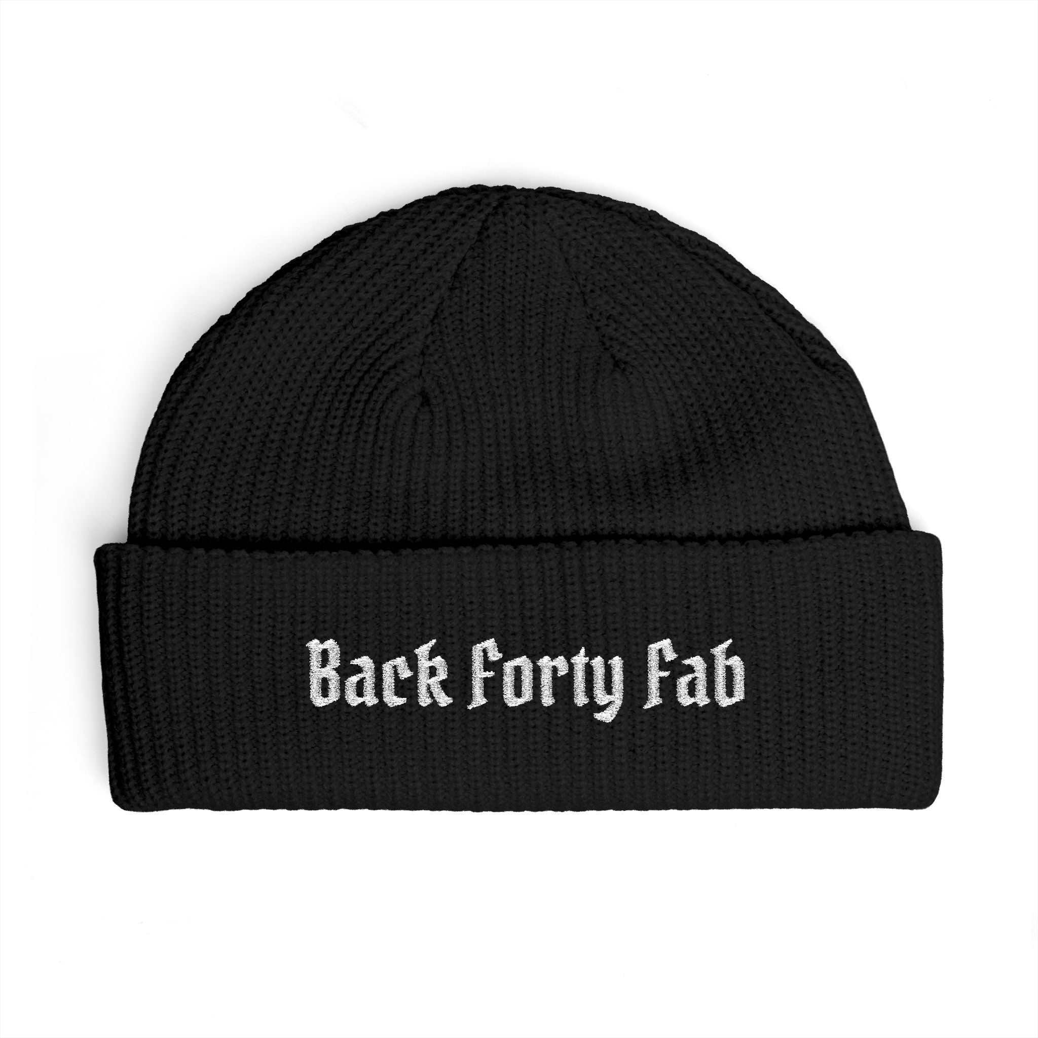 Cuff Beanie - "Back Forty Fab" Embroidered Knit Hat